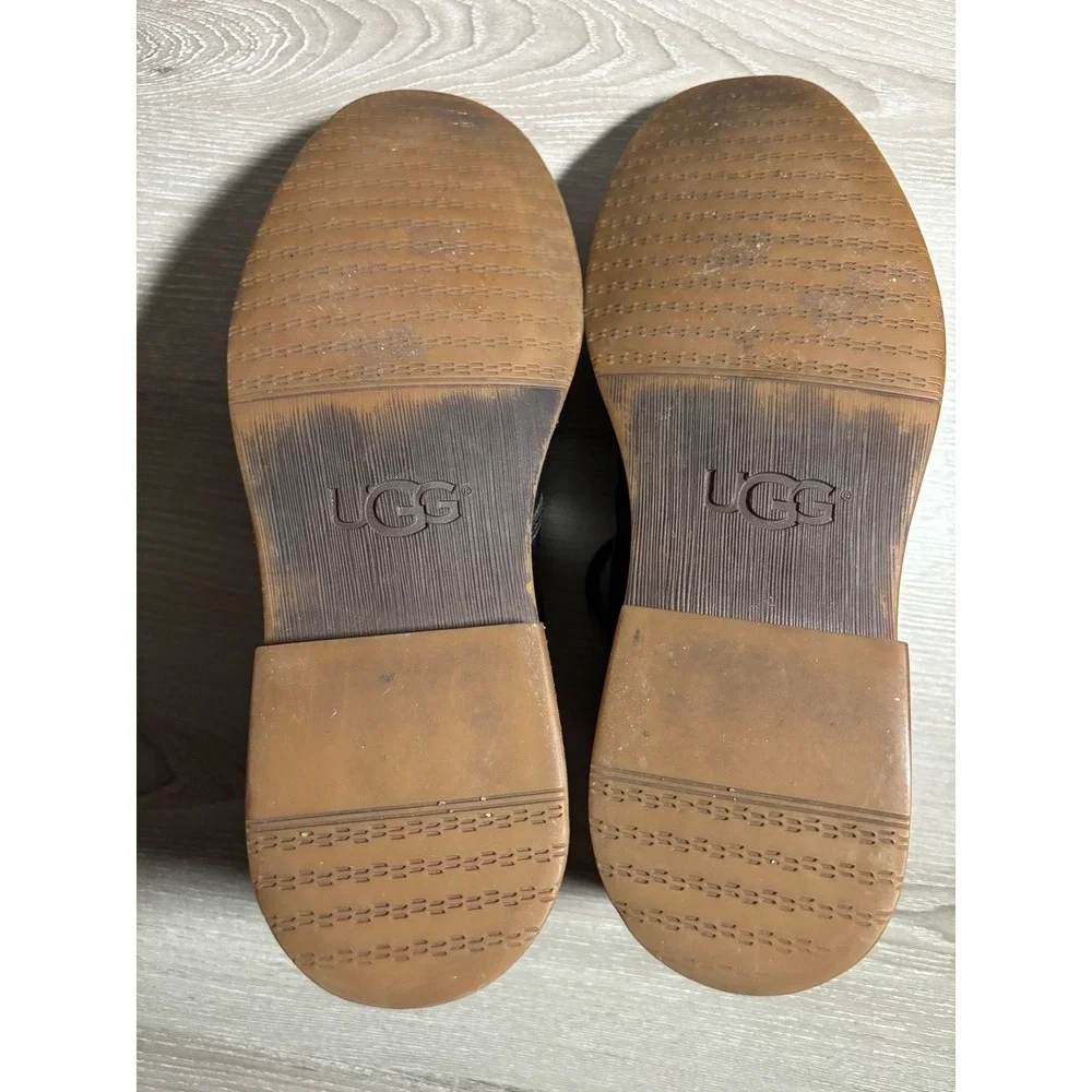 UGG Mens Leighton 9/10 Leather Moc Toe Chukka Boots Desert Shoes Heritage Work